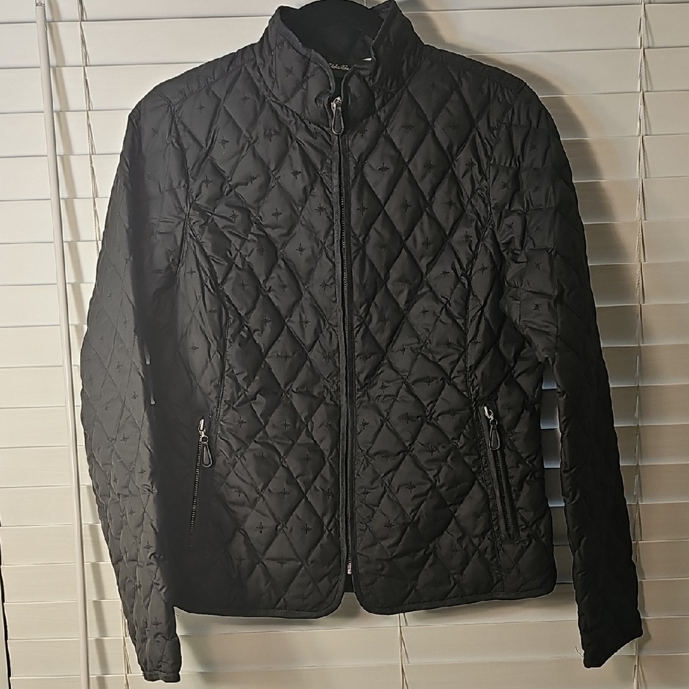 Womens Eddie Bauer Quilted Jacket Black Size Medium